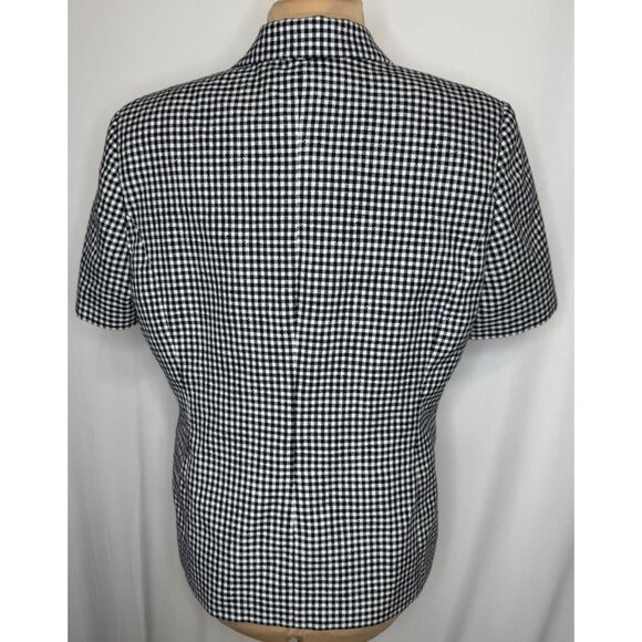 Amanda Smith Black & White Gingham Short Sleeve Blazer Size 14 - Picture 9 of 9